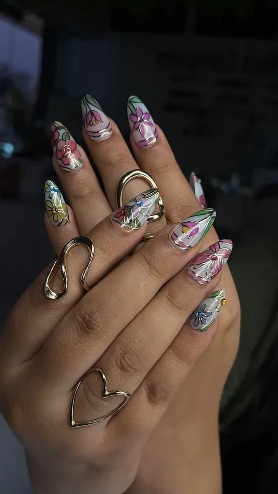 Celestial Star & Moon Gel Art